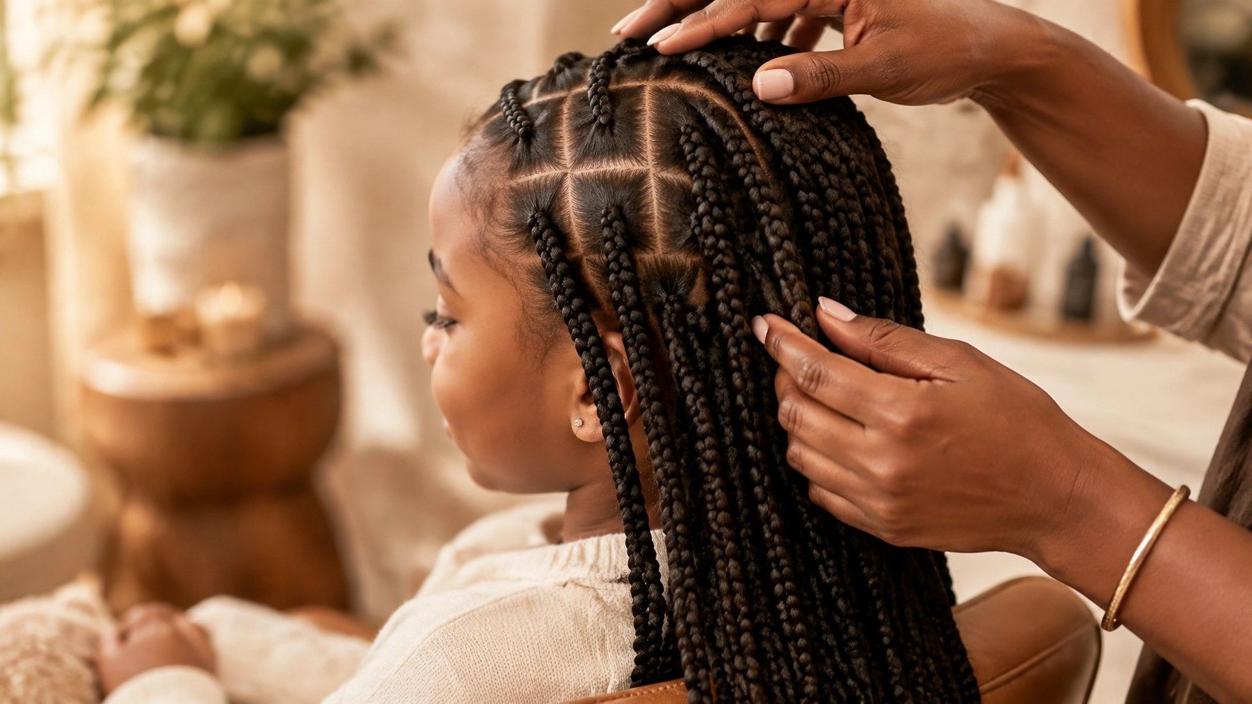 Kids braiding detail